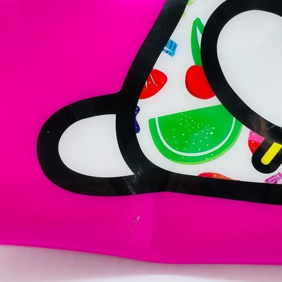 HELLO KITTY DYLAN’S CANDY BAR NY BRIGHT PINK AND YELLOW ZIPPERED TOTE - Picture 3 of 16